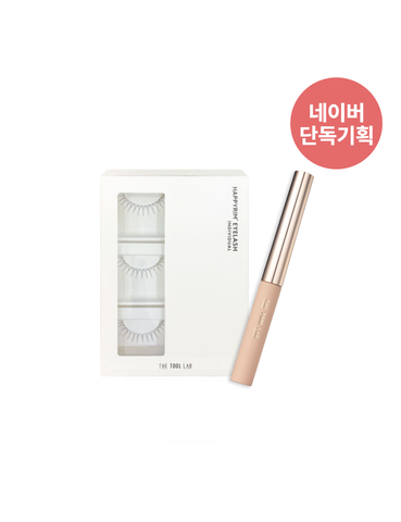 The Tool Lab Film Mascara (4.5g) + Happyrim Cluster Lashes (1 pack 3 pairs) + Mini Cleansing Soap (Gift)