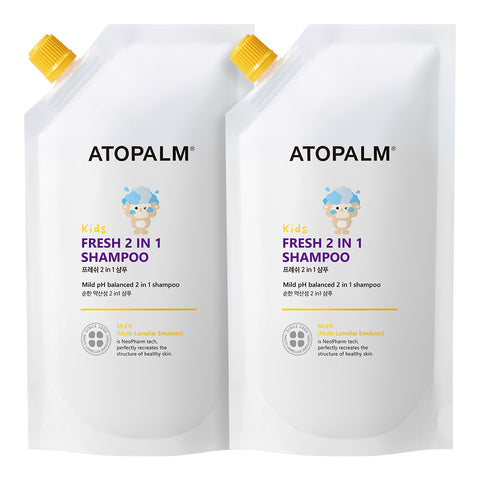 Atopalm Kids Fresh 2-in-1 Shampoo 400ml Refill (2 Pack)