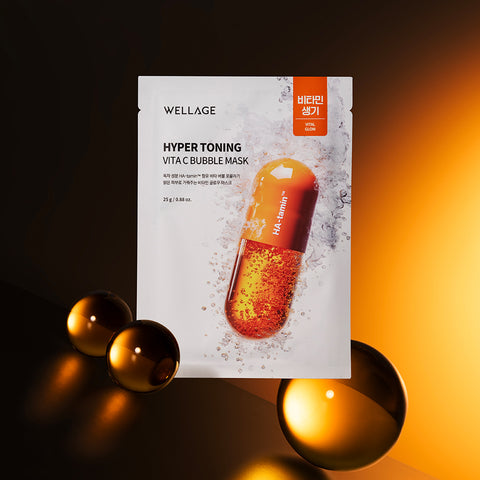 Wellage Hyper Toning Vita C Bubble Mask (1 sheet)