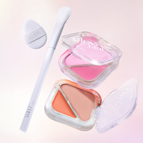 LUNA Glow Layer Blur Cheek 8.5g + Brush Puff (1pc) Set