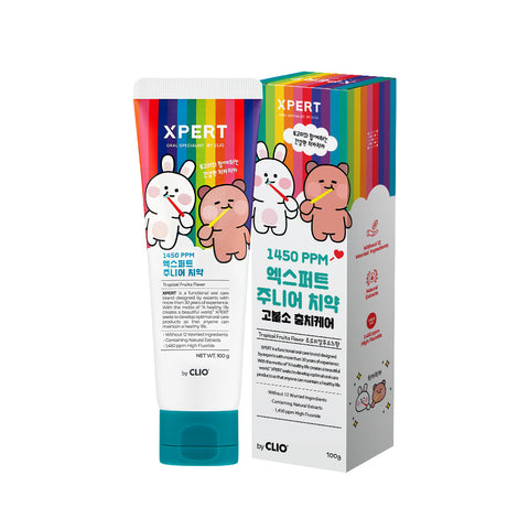 Clio Expert High-Fluoride Children's Toothpaste - Tropical Fruit, 100g x 4