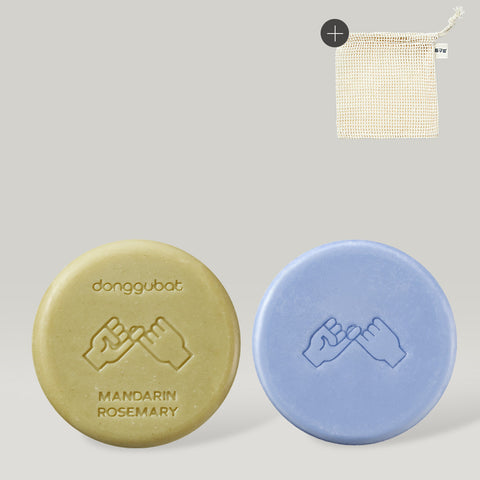 Donggubat Hair Care 2-Piece Set (Medium-Dry Shampoo Bar + Rinse Bar)