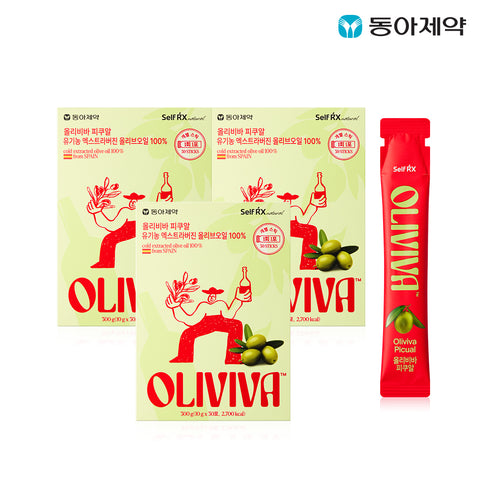 Dong-A Pharm OLIVIVA Picual Organic Olive Oil Sticks 90-Pack (3x30) Spanish Picual Ready-to-Drink