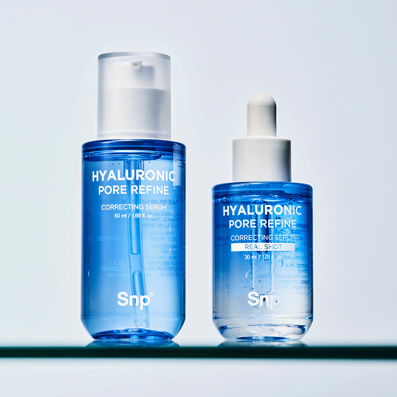 SNP Hyaluronic Pore Refine Correcting Serum 50ml + Real Hyal Shot 30ml Set