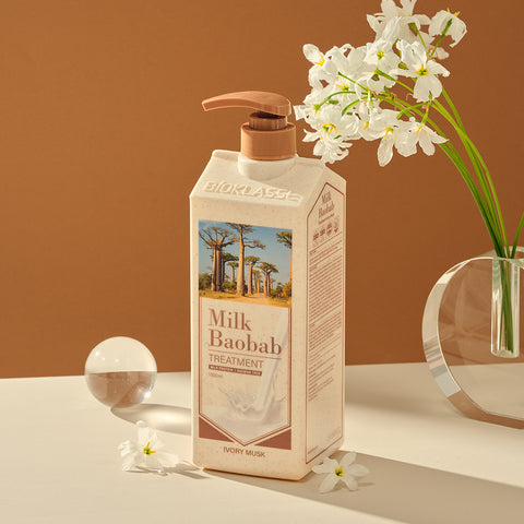 Milk Baobab Original Shampoo + Treatment + Body Wash - Ivory Musk, 1L x 3