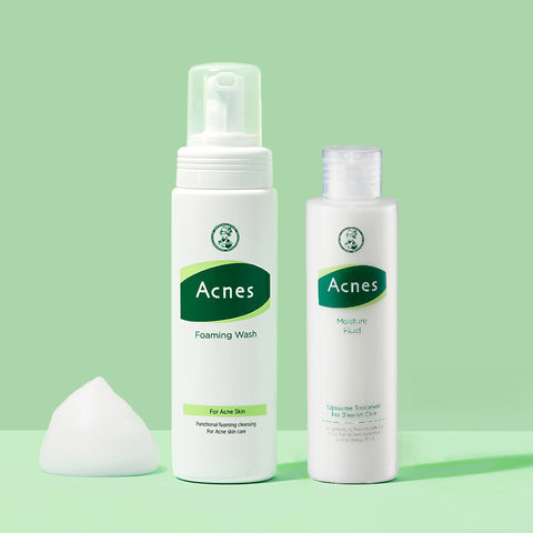 Acnes Foaming Wash 200ml + Moisture Fluid 150ml