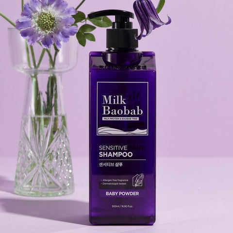 Milk Baobab Sensitive Shampoo Baby Powder, 500ml