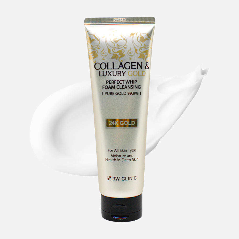 3W Clinic Collagen & Luxury Gold Perfect Whip Foam Cleansing 180g