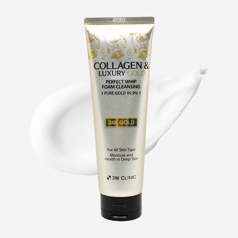 3W Clinic Collagen & Luxury Gold Perfect Whip Foam Cleansing 180g