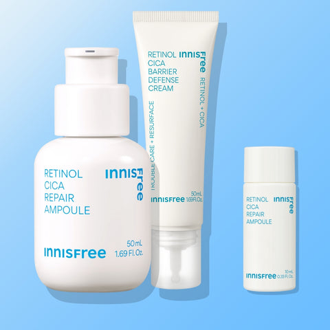 innisfree Retinol Cica Scar Ampoule 50ml + Retinol Cica Barrier Cream 50ml 2-Piece Set