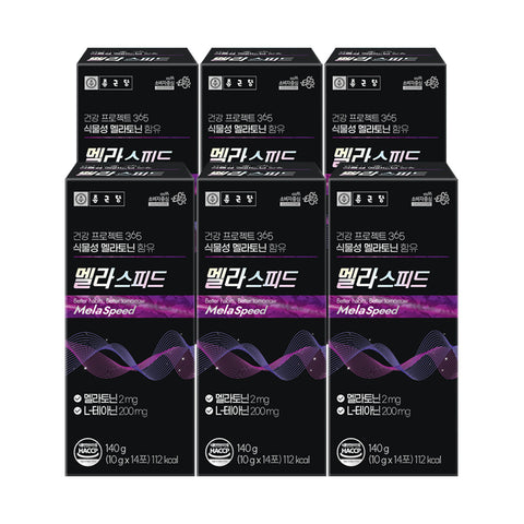 Chongkundang Melaspeed Liquid Melatonin 2 mg, 10 g x 14 sachets (6 Pack) Plant-Based
