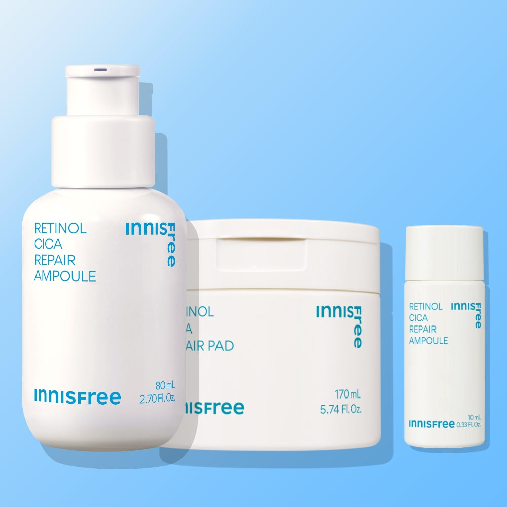 Innisfree Retinol Cica Repair Pad 60 Sheets + Retinol Cica Ampoule 80ml Extra Large 2-Piece Set