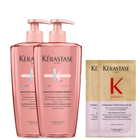 Kerastase Bain Chroma Absolu Shampoo 500ml Duo Set (+Genesis Conditioner 10ml x2)