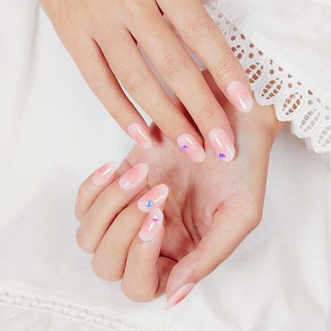 Dashing Diva Magic Press Heart Cheek (Long Oval) Nail Tips