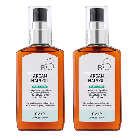 RAIP R3 Argan Hair Essence Oil 100ml 1+1 (Baby Powder & Elegance)
