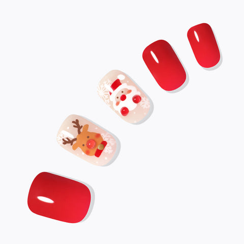 Dashing Diva Magic Press Joyful Christmas (Regular Round) Nail Tips