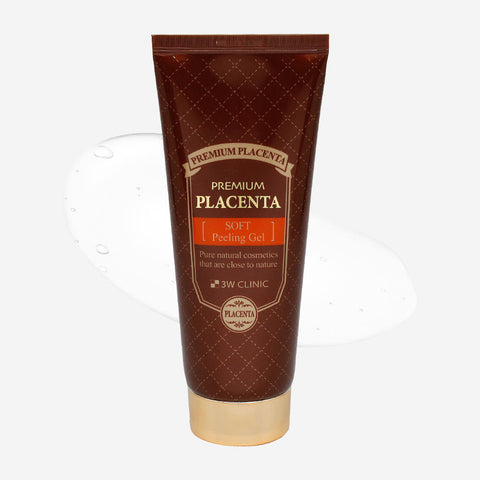 Tube of Premium Placenta Soft Peeling Gel on a white background