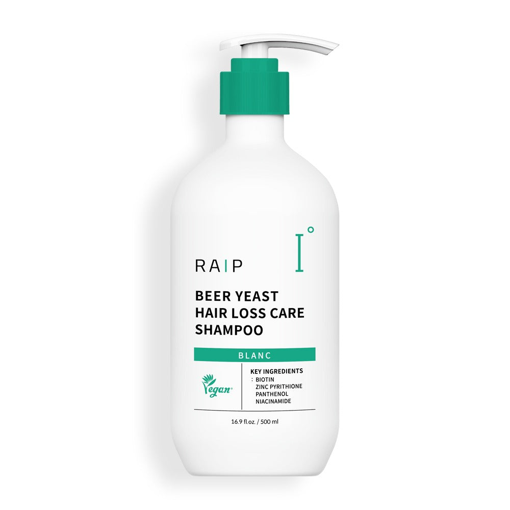 RAIP Beer Yeast Mild Acidic Scalp and Hair-Thinning Care Shampoo Blanc 500ml