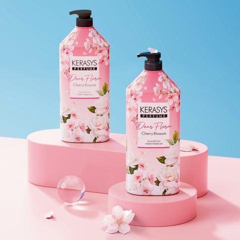 Kerasys Dear Flora Cherry Blossom 1.5L x2 (Shampoo + Conditioner) + Oilex Shampoo 60ml