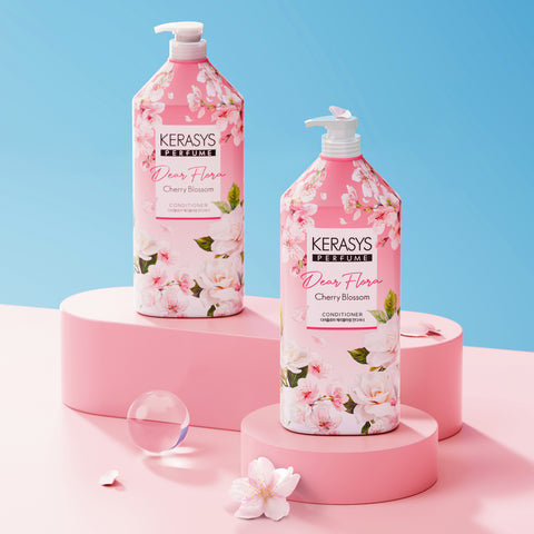 Kerasys Dear Flora Cherry Blossom 1.5L x2 (Shampoo + Conditioner) + Oilex Shampoo 60ml