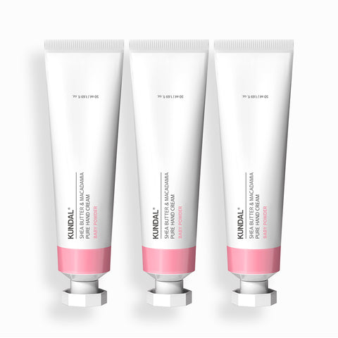 Kundal Pure Hand Cream 3-Piece Set Baby Powder 50ml