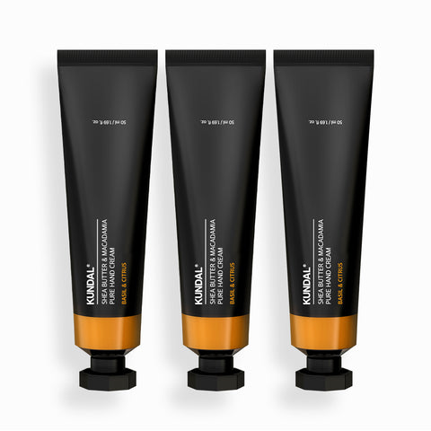 Kundal Pure Hand Cream Aroma Edition 3-Piece Set Basil & Citrus 50ml