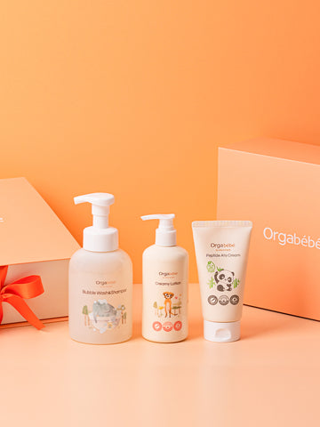 Orgabebe Baby Skincare 3-Piece Set (Wash & Shampoo, Hip Cleanser, Lotion/Cream)