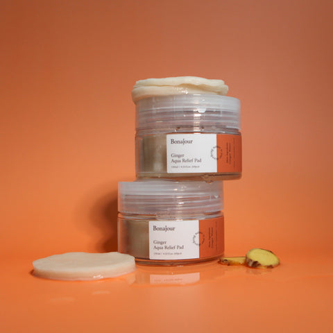 Bonajour Vegan Ginger Aqua Relief Toner Pads, 60 Pads