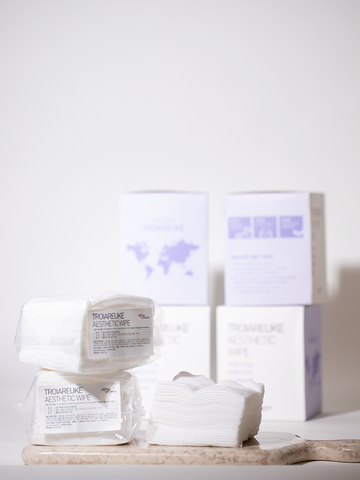 Troiareuke Esthetic Disposable Face Towels (Natural Cotton) - 100 Sheets