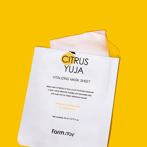 Farmstay Citrus Yuzu Vitalizing Mask Sheet 23ml (10 sheets, 3 pack)