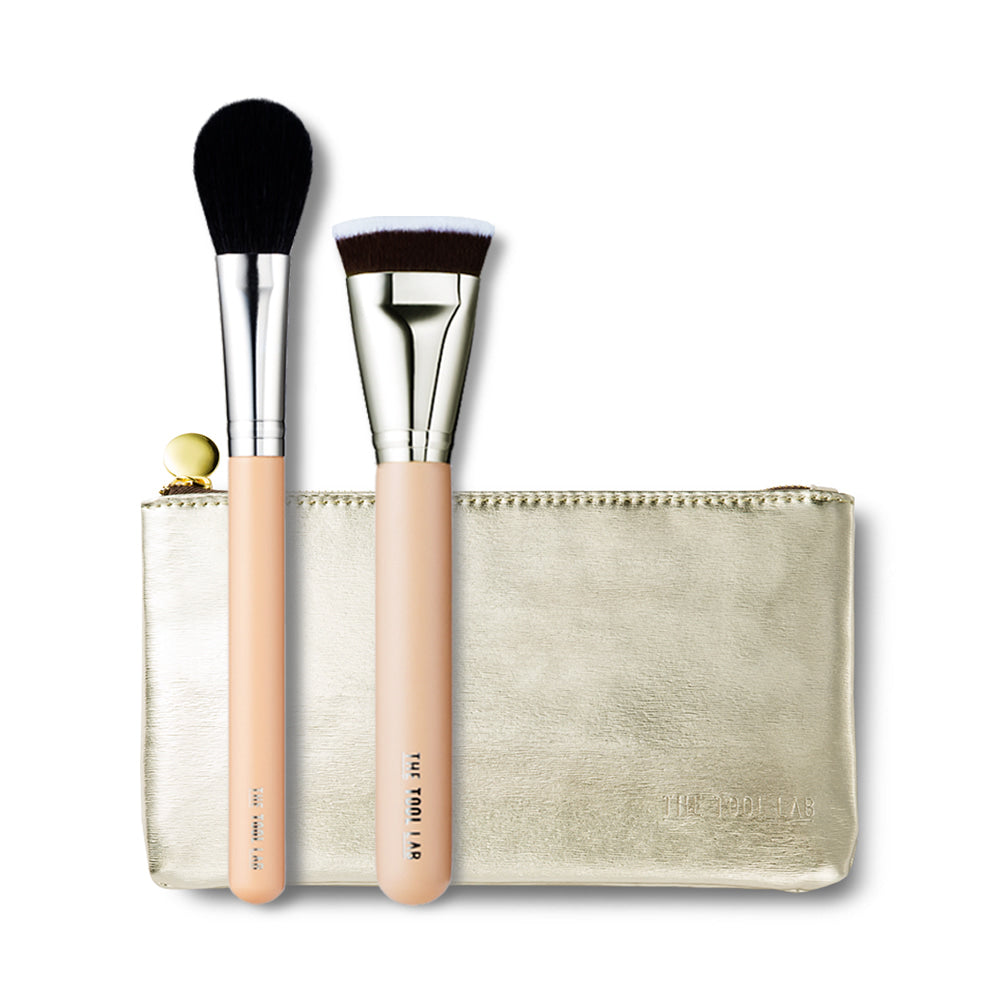 The Tool Lab 406 Makeup Foundation & Cheek Brush Set Best Duo