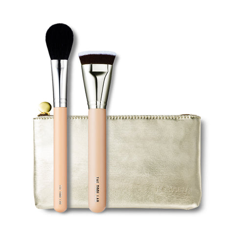 The Tool Lab 406 Makeup Foundation & Cheek Brush Set Best Duo
