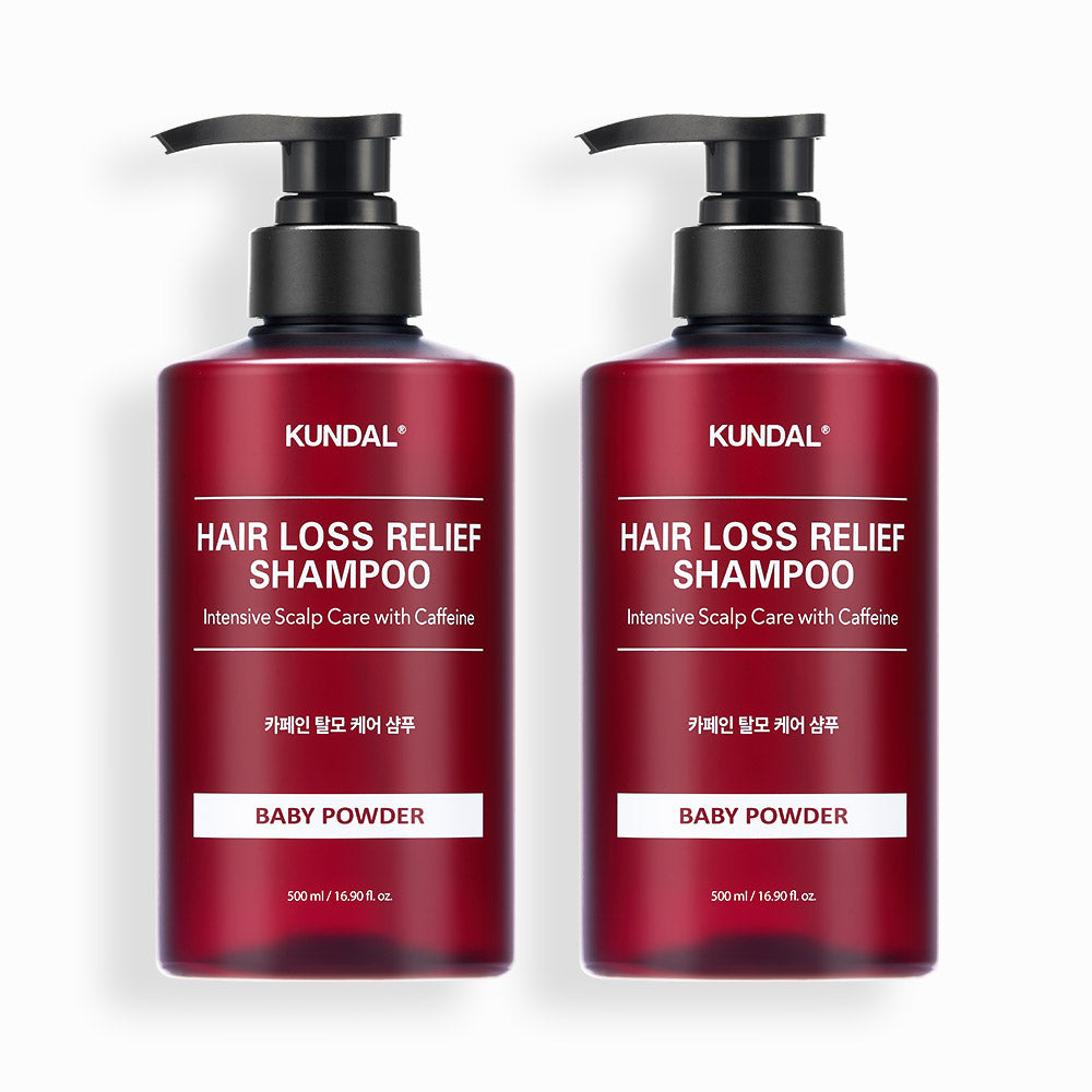 Kundal Caffeine Anti-Hair Loss Shampoo 2 Pack - Baby Powder 500ml