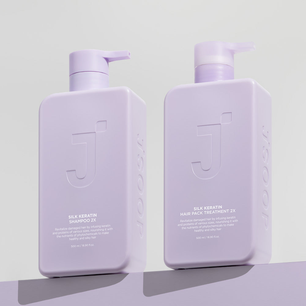 Jsoop Silk Keratin Damage Care Shampoo and Treatment Set (500ml + 500ml)