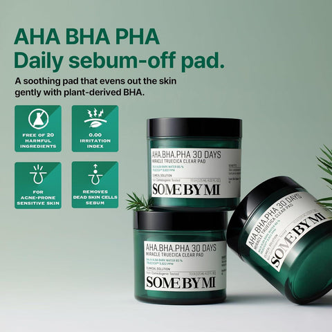 Soonsu Beauty AHA BHA PHA 30 days Miracle Truecica Clear Pad texture close-up