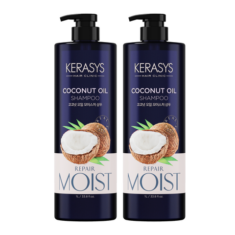 Kerasys Real Nature Coconut Oil Shampoo & Conditioner Set 1L x2 (1 Shampoo + 1 Conditioner)