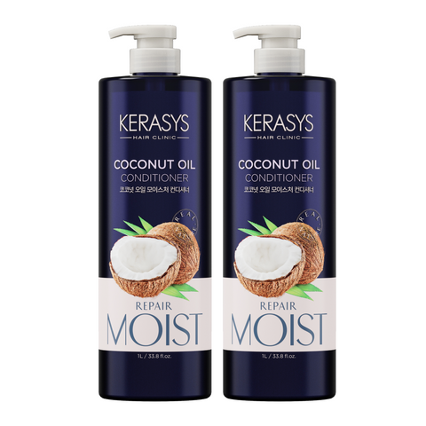 Kerasys Real Nature Coconut Oil Shampoo & Conditioner Set 1L x2 (1 Shampoo + 1 Conditioner)