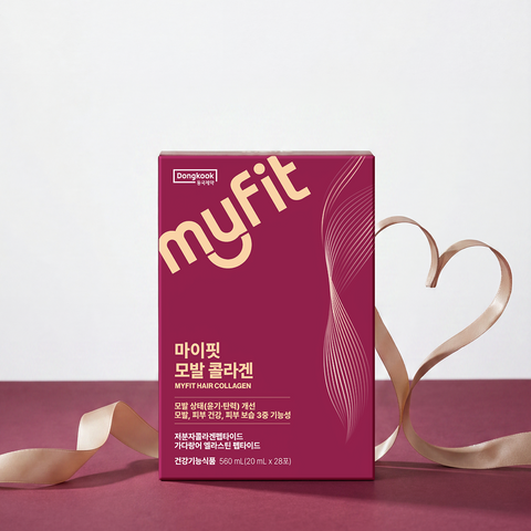 DongKook MyFit Hair Collagen MFDS-certified Low-Molecular Collagen Peptides with Elastin 28 Sachets x 4