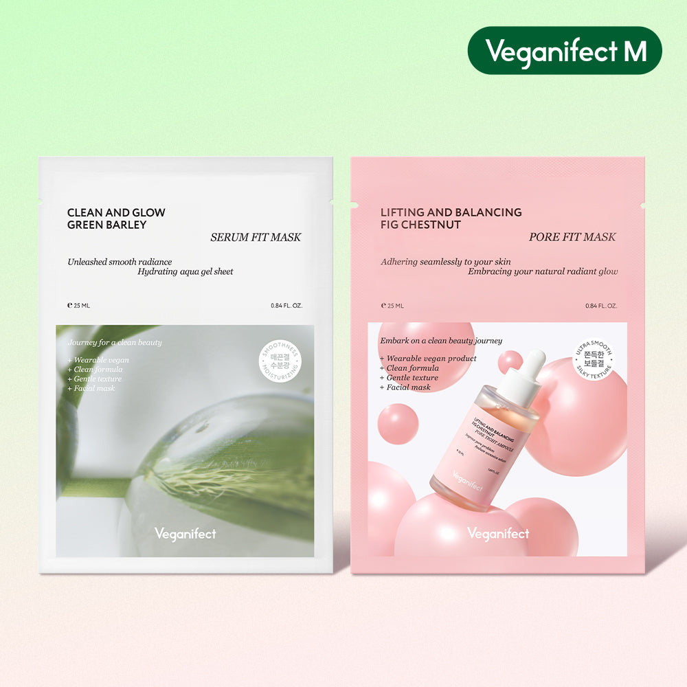 Veganifect Muhwabam Pore Mask 1pc + Green Barley Moisture Soothing Mask 1pc