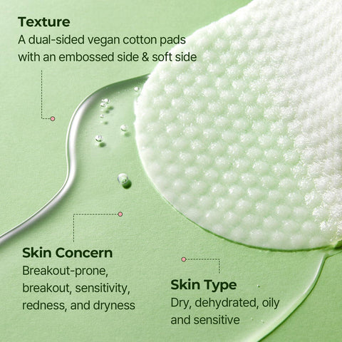 Soonsu Beauty Balanceful Cica Toner Pad texture close-up