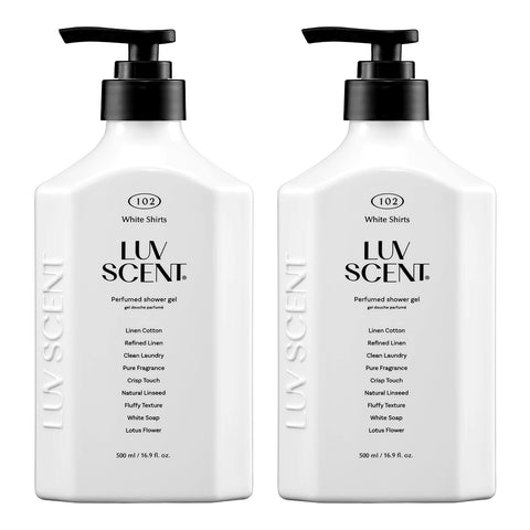 Luvscent Perfume Body Wash 500ml x2 (Flower Market White Tulip) + Hand Wash 300ml