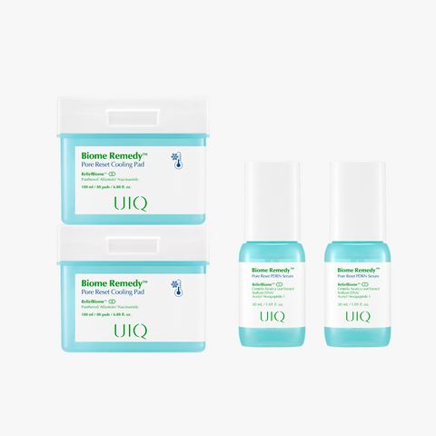 UIQ Biome Remedy Pore Reset PDRN Serum 30ml + Cooling Pads 80 pcs - 2 piece Set