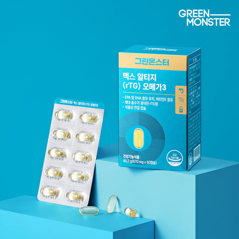 Green Monster Max rTG Omega-3 628mg x 60 Capsules (2 Pack)