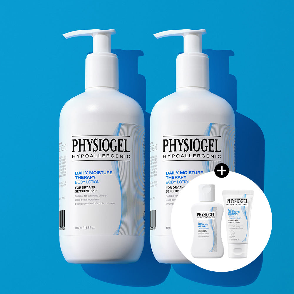 Physiogel DMT Daily Moisture Therapy Body Lotion 400ml x2 + Cleansing Gel 30ml