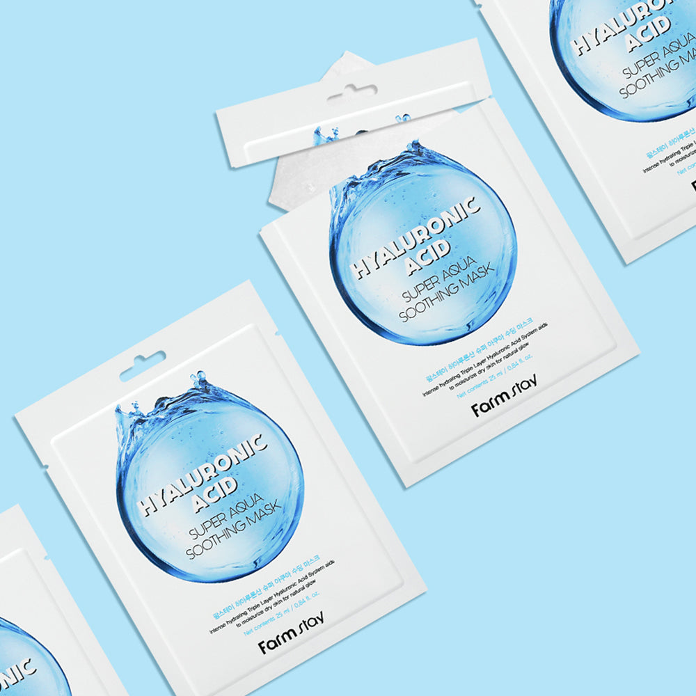 Farmstay Hyaluronic Super Aqua Soothing Mask 25ml 10 sheets (2 pack)