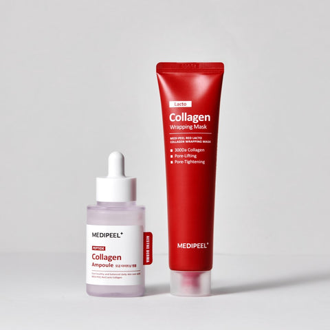 Medipeel Red Lacto Collagen Pore Tightening Ampoule 50ml + Collagen Wrapping Mask 70ml 2-Piece Set