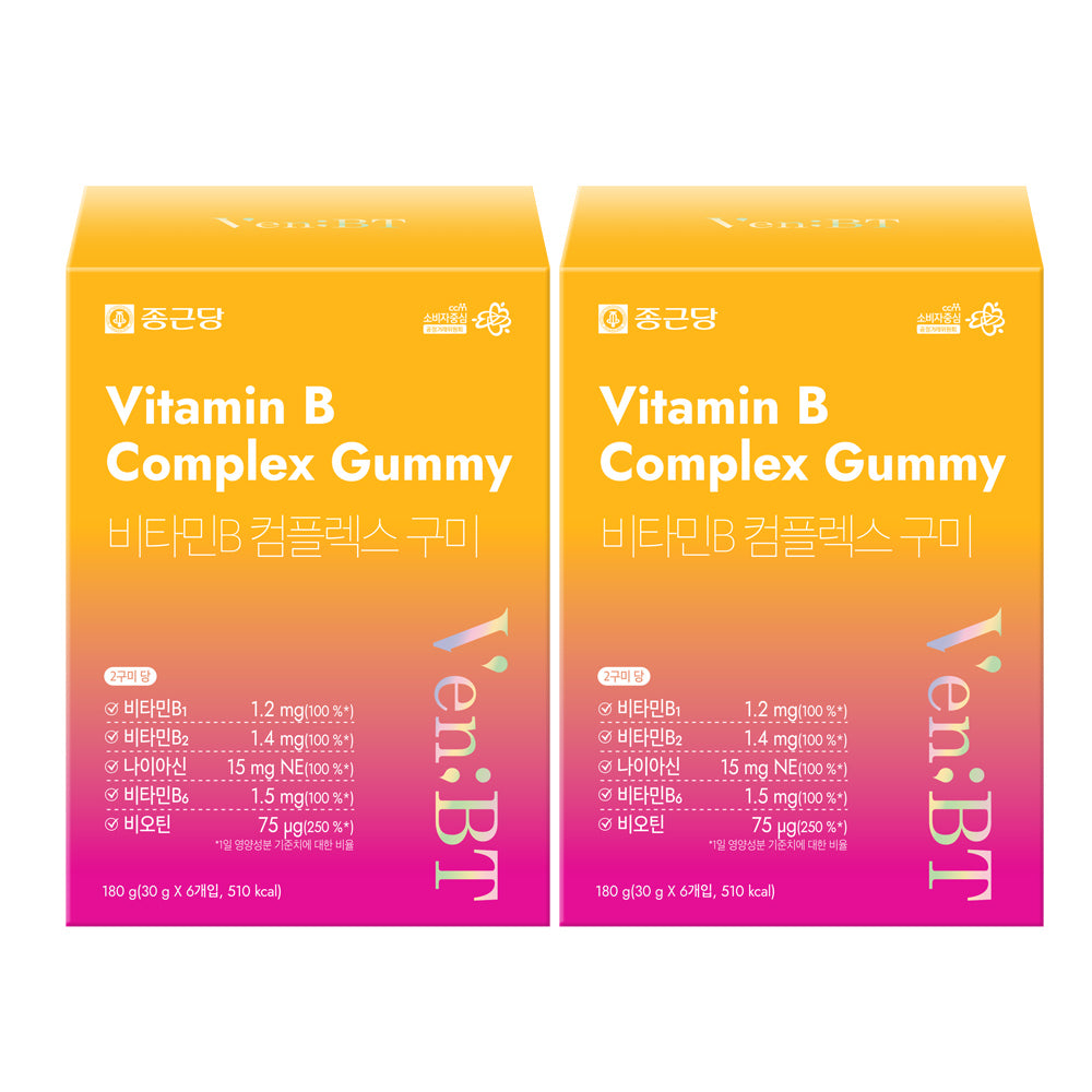 Chongkundang VenBT Daily Care Vitamin B Gummies 60 Gummies (2 Pack) Zero Sugar