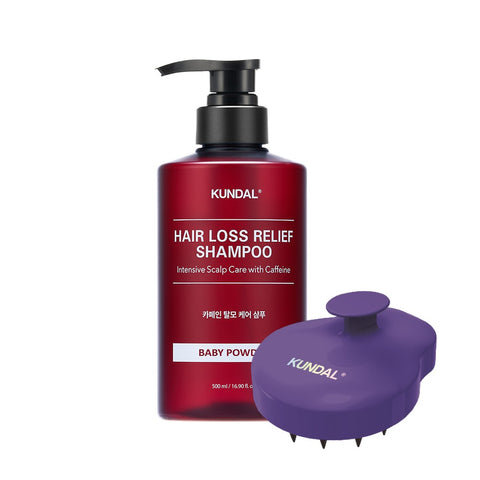 Kundal Caffeine Hair Loss Shampoo 500ml + Shampoo Brush