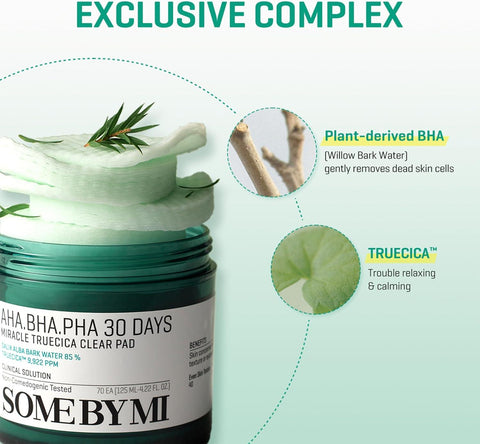 Soonsu Beauty AHA BHA PHA 30 days Miracle Truecica Clear Pad front view
