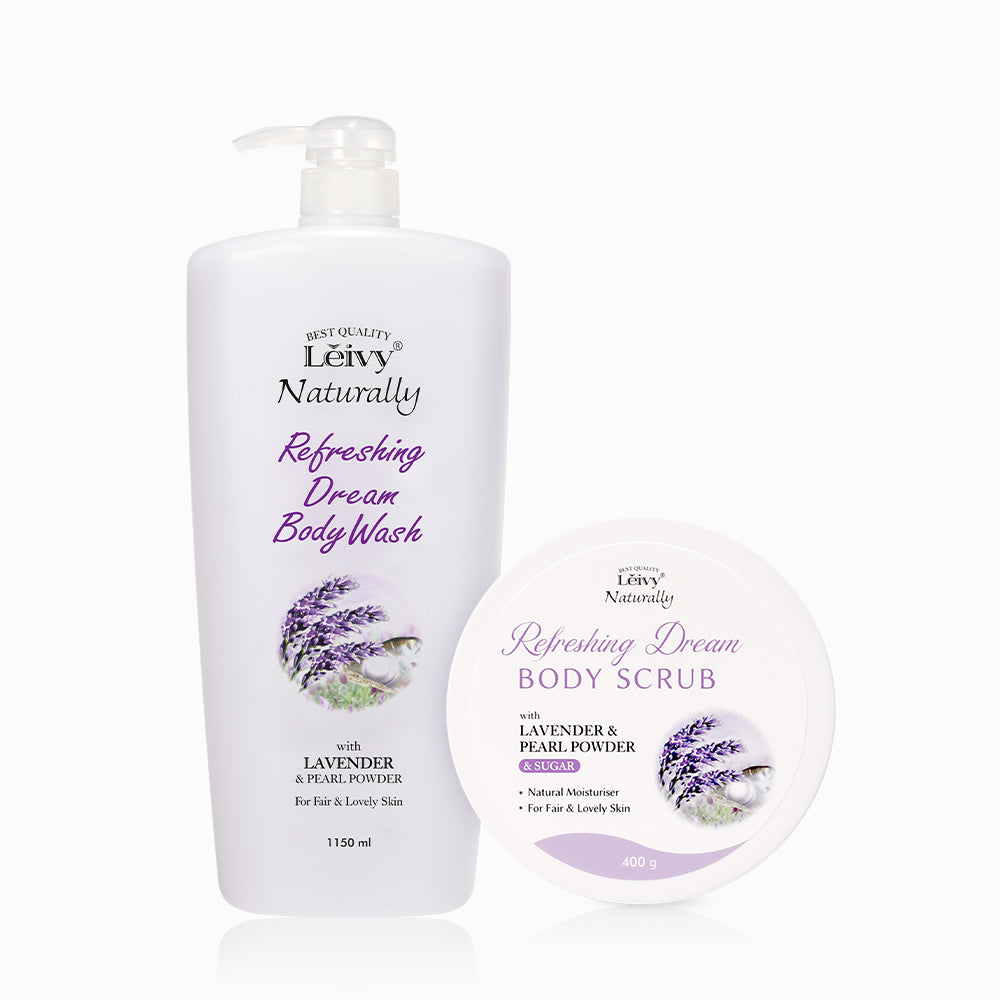 Leivy Lavender Body Wash 1150ml + Body Scrub 400g - 2-Piece Set